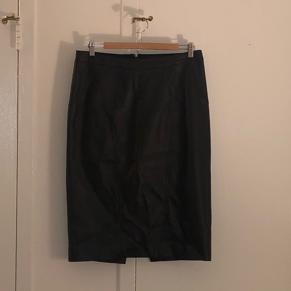 Faux leather pencil skirt